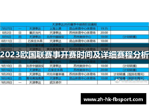 2023欧国联赛事开赛时间及详细赛程分析